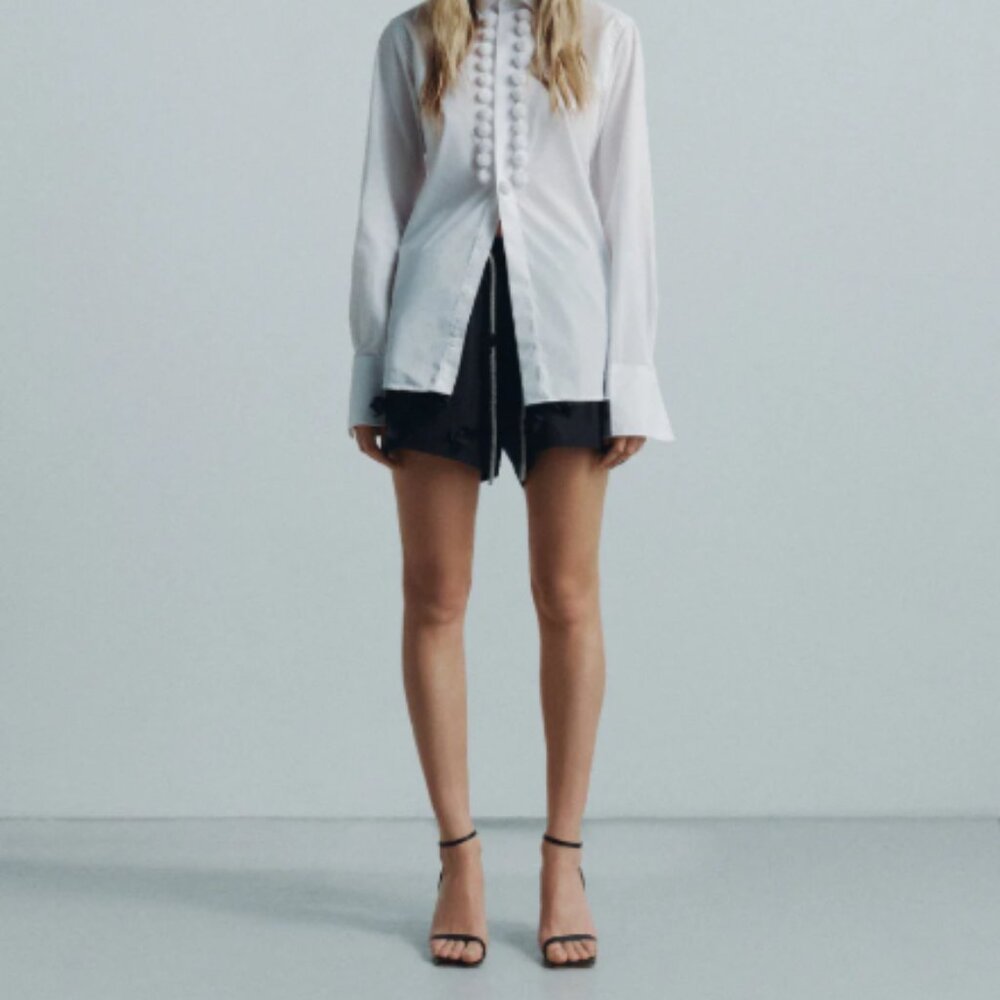 Omelia Recycled Shirt Shorts in Black Large